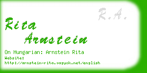 rita arnstein business card